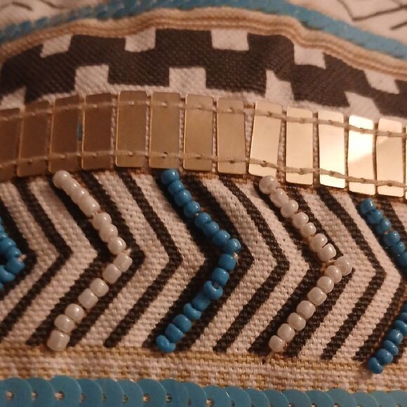 Patterned Blue and Brown Women's Skirt - Picture 4 of 4